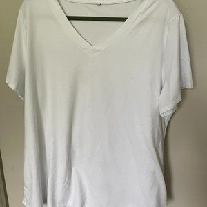 Amazon Basics White V Neck Shirt